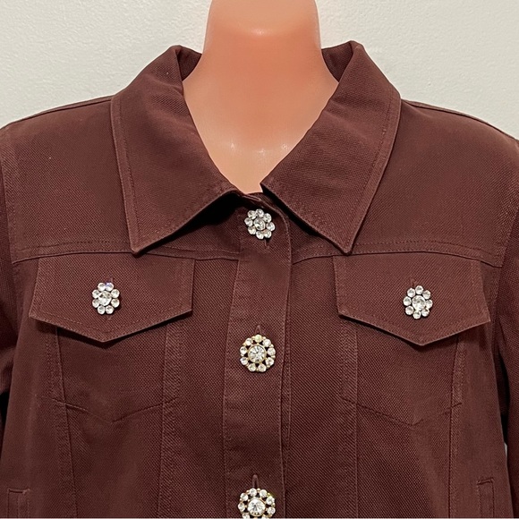 F. L. Malik Choc Brown Denim Jacket - Picture 2 of 11